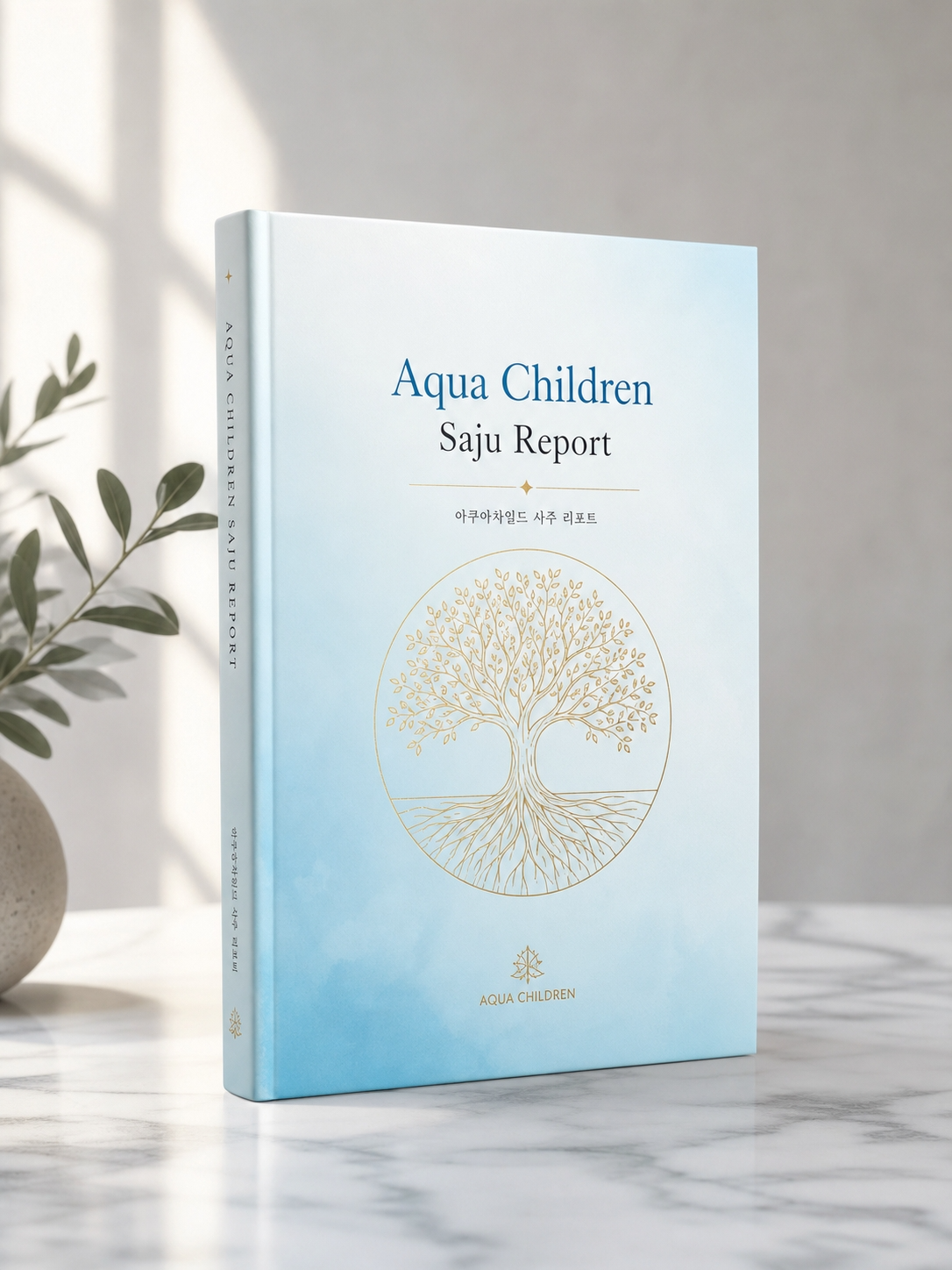 Aqua Children Saju Report book mockup